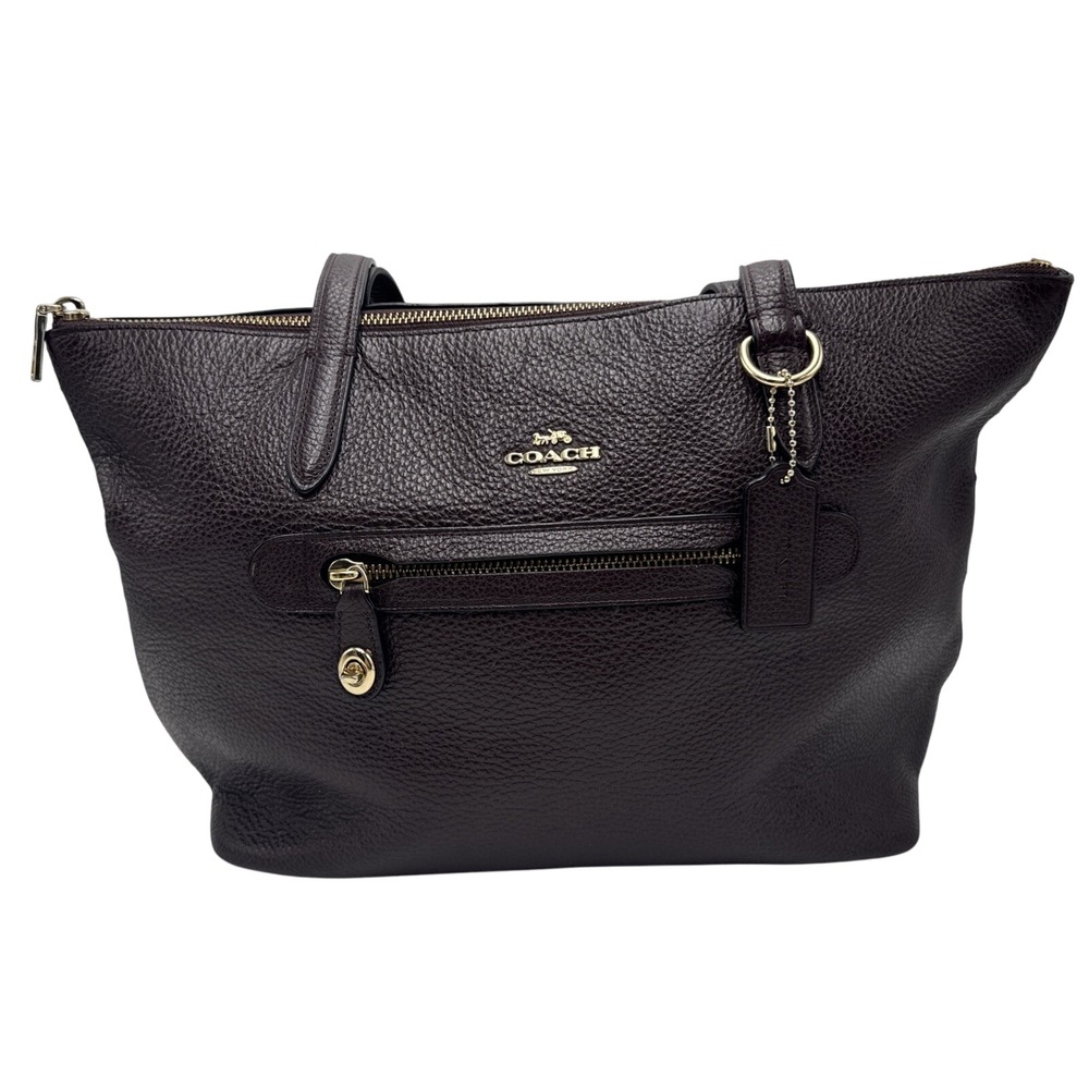 Coach Taylor‎ Pebbled Leather Tote Bag Purse Brown-See Photos 10Hx11W